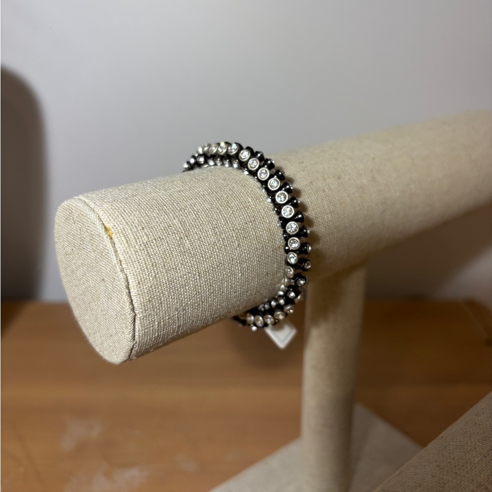 Stella & Dot Silver and Black Beaded Bracelet